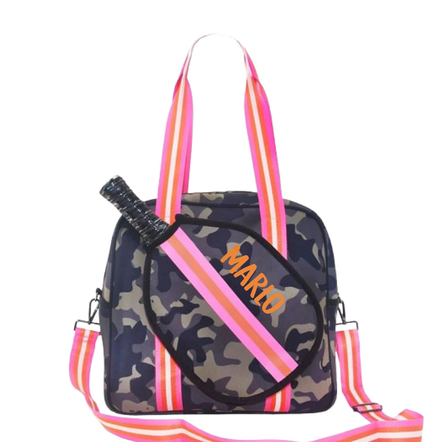 "Woodland" Green Camo Pickleball Sports Bag (Free Personalization) | Medium Size Court Bag
