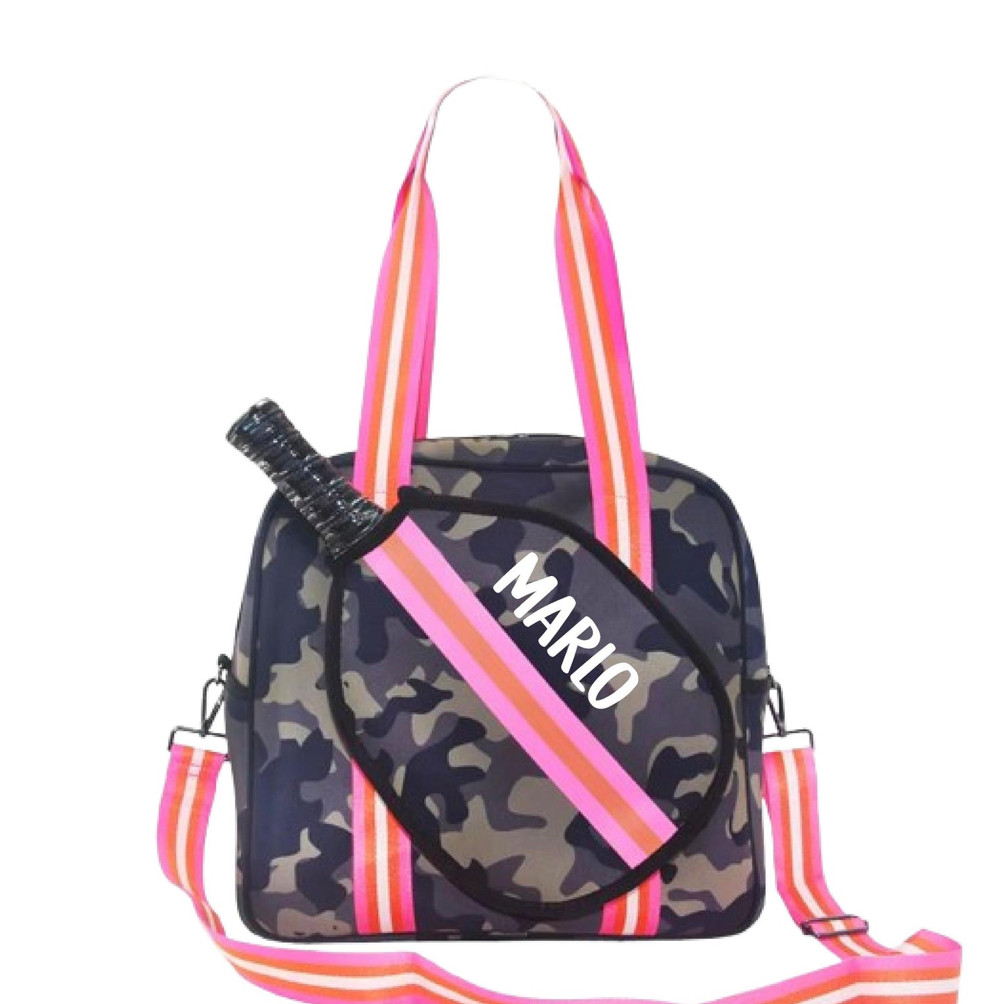 "Woodland" Green Camo Pickleball Sports Bag (Free Personalization) | Medium Size Court Bag