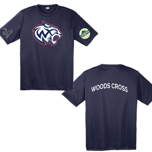 Woods Cross High USHPA | Men's Short Sleeve White Crewneck T-Shirts | 100% Polyester