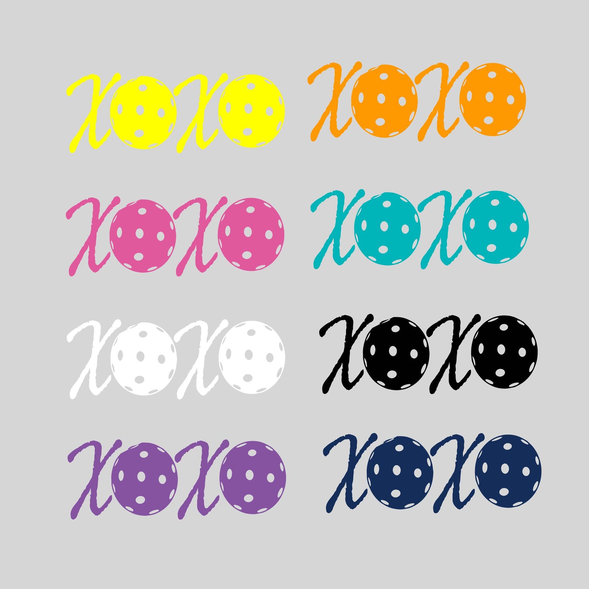 XOXO With Pickleballs | Pickleball Car Decal And Pickleball Sticker | Customizable Color