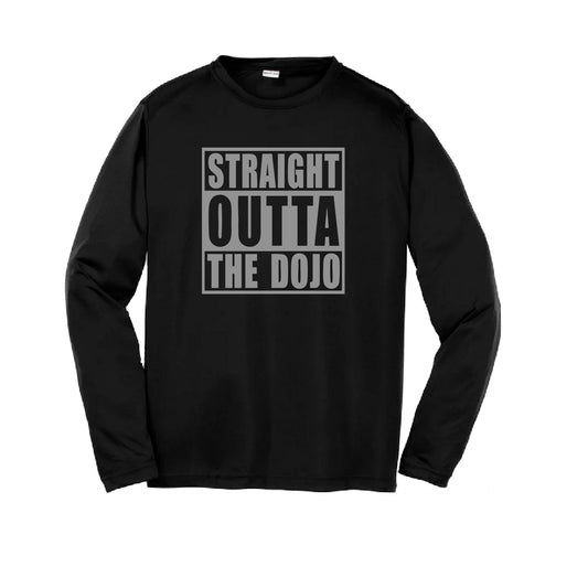 Straight Otta the Dojo | Youth Long Sleeve Karate Performance T-Shirts | 100% Polyester