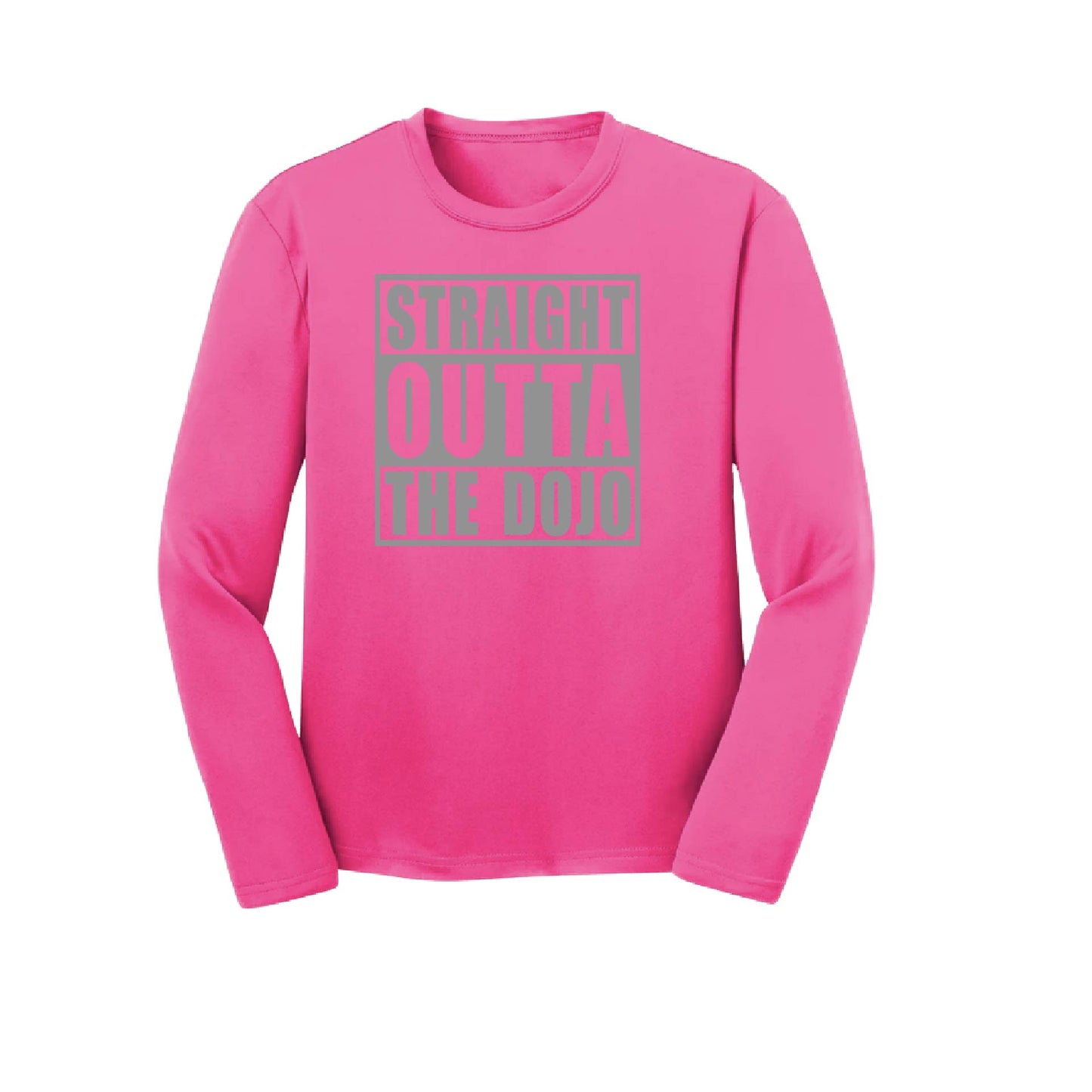 Straight Otta the Dojo | Youth Long Sleeve Karate Performance T-Shirts | 100% Polyester