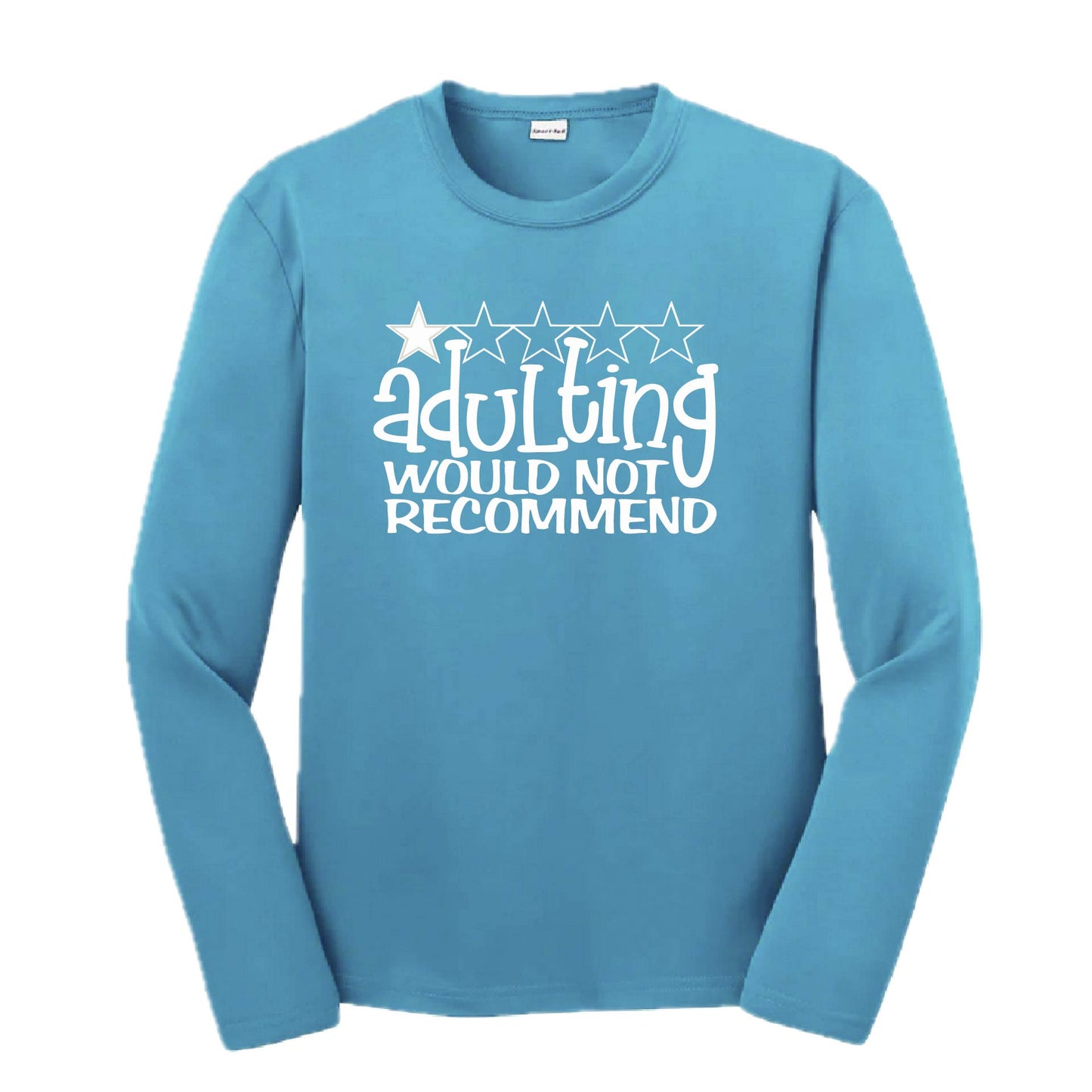 Adulting 1 Star Would Not Recommend | Youth Long Sleeve Performance T-Shirts | 100% Polyester