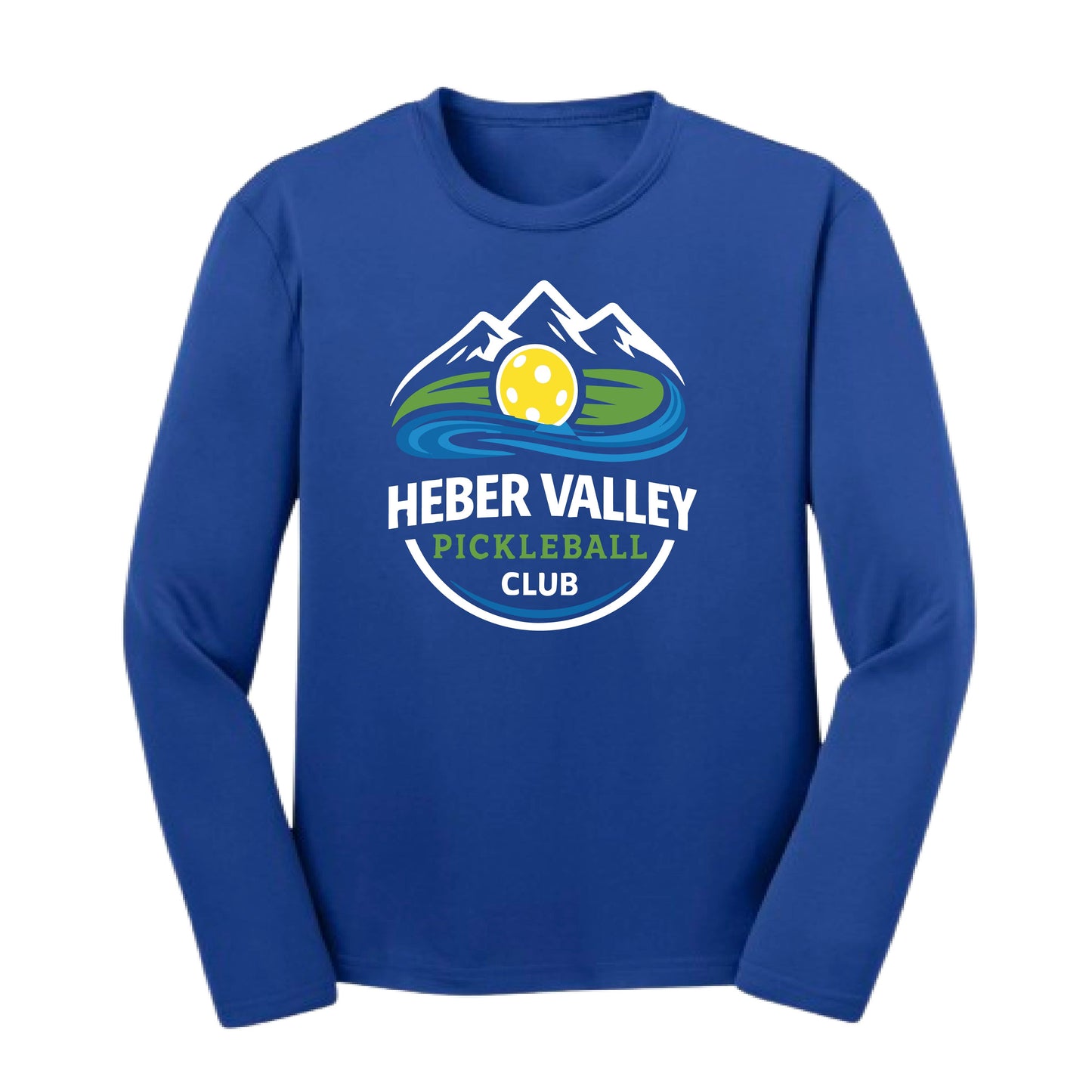 Heber Valley Pickleball Club (Customizable) | Youth Long Sleeve Pickleball Performance T-Shirts | 100% Polyester