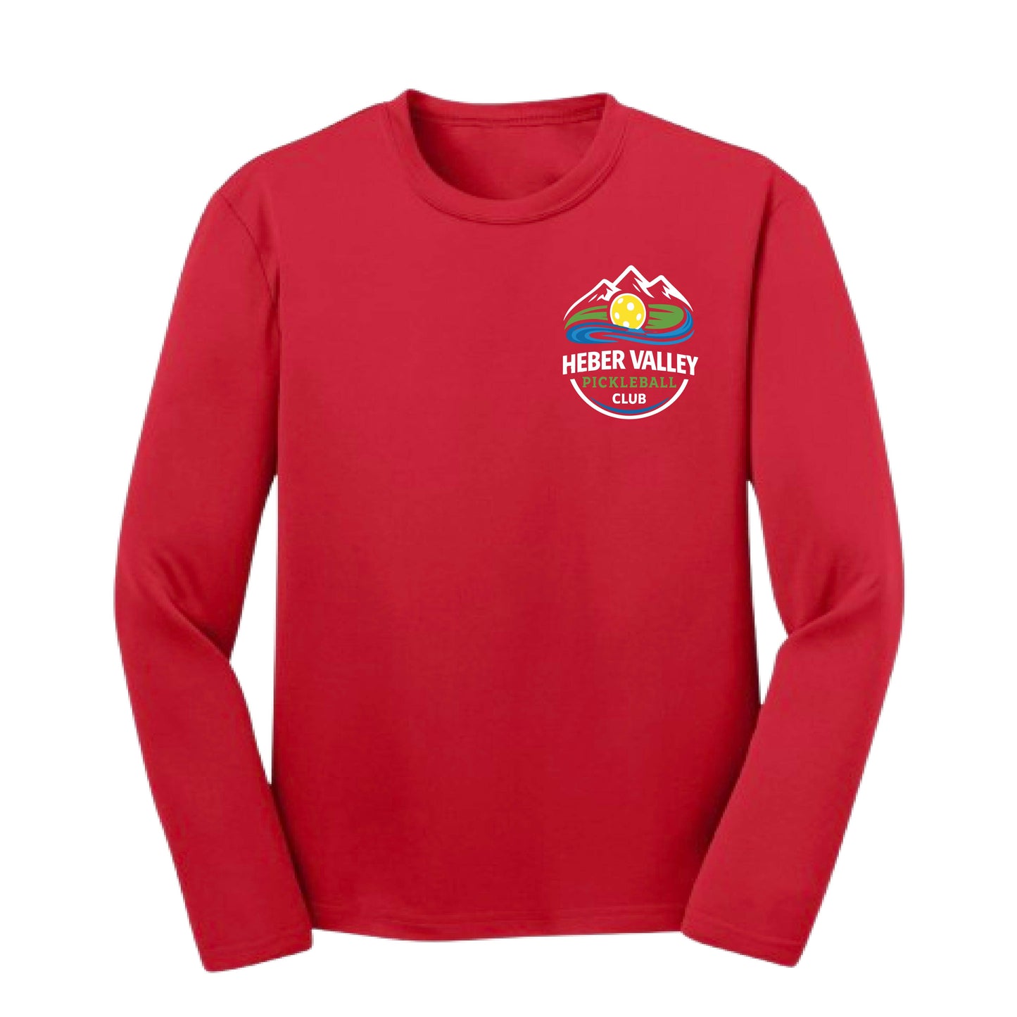 Heber Valley Pickleball Club (Customizable) | Youth Long Sleeve Pickleball Performance T-Shirts | 100% Polyester