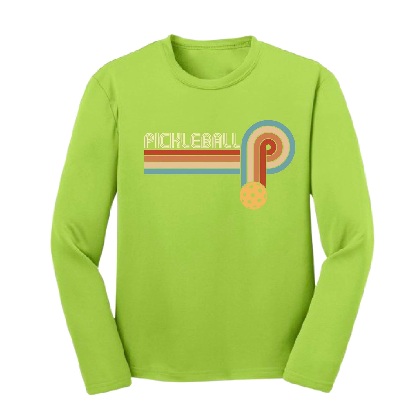 Retro Pickleball | Youth Long Sleeve Performance T-Shirts | 100% Polyester