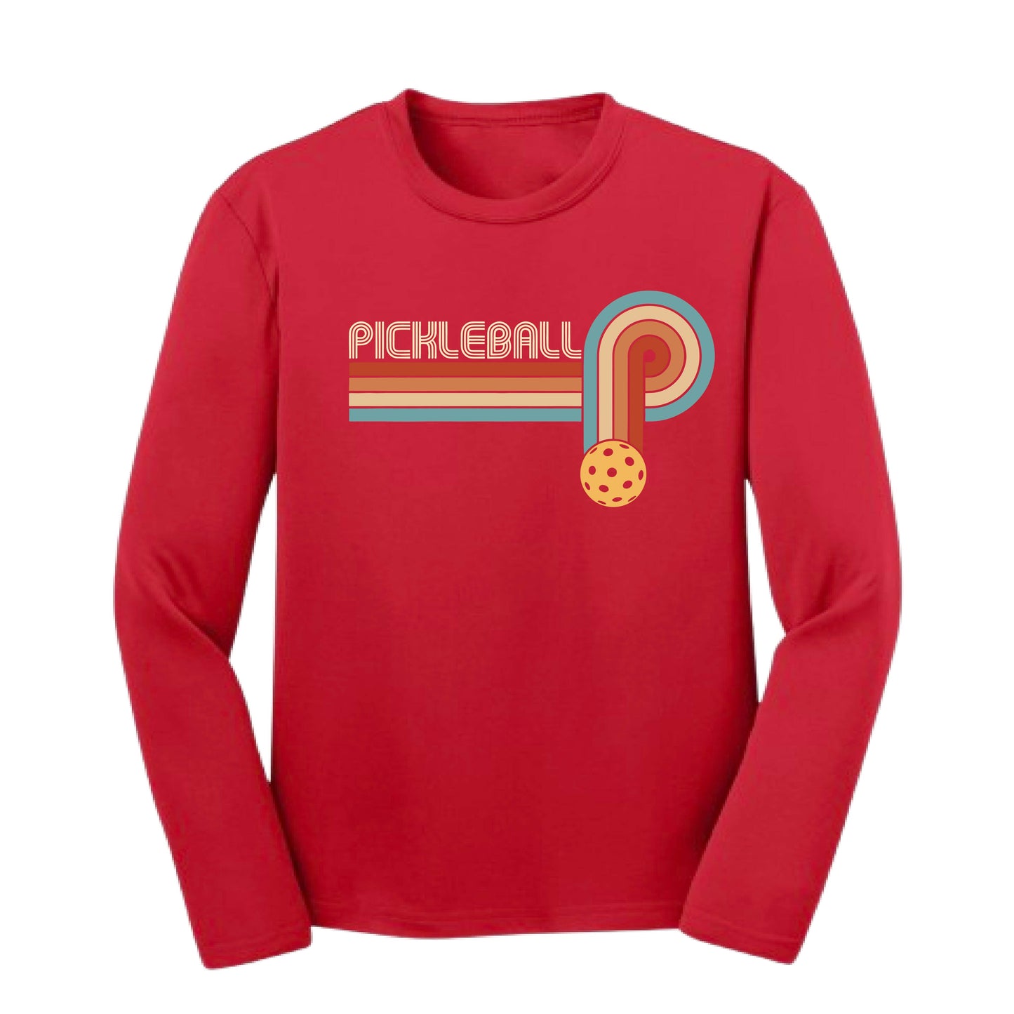 Retro Pickleball | Youth Long Sleeve Performance T-Shirts | 100% Polyester