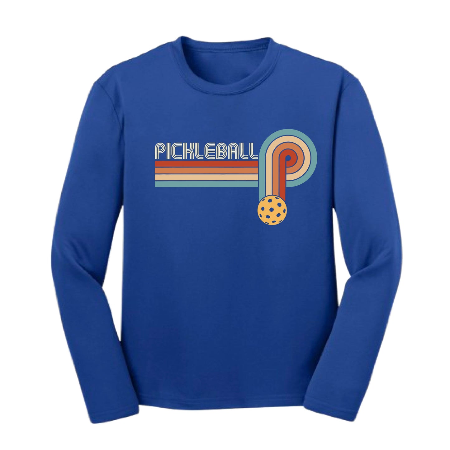 Retro Pickleball | Youth Long Sleeve Performance T-Shirts | 100% Polyester