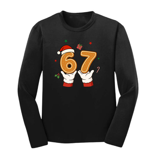67 Christmas | Youth Long Sleeve Performance T-Shirts | 100% Polyester