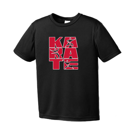 Karate Stacked | Youth Short Sleeve Karate Performance T-Shirts | 100% Polyester