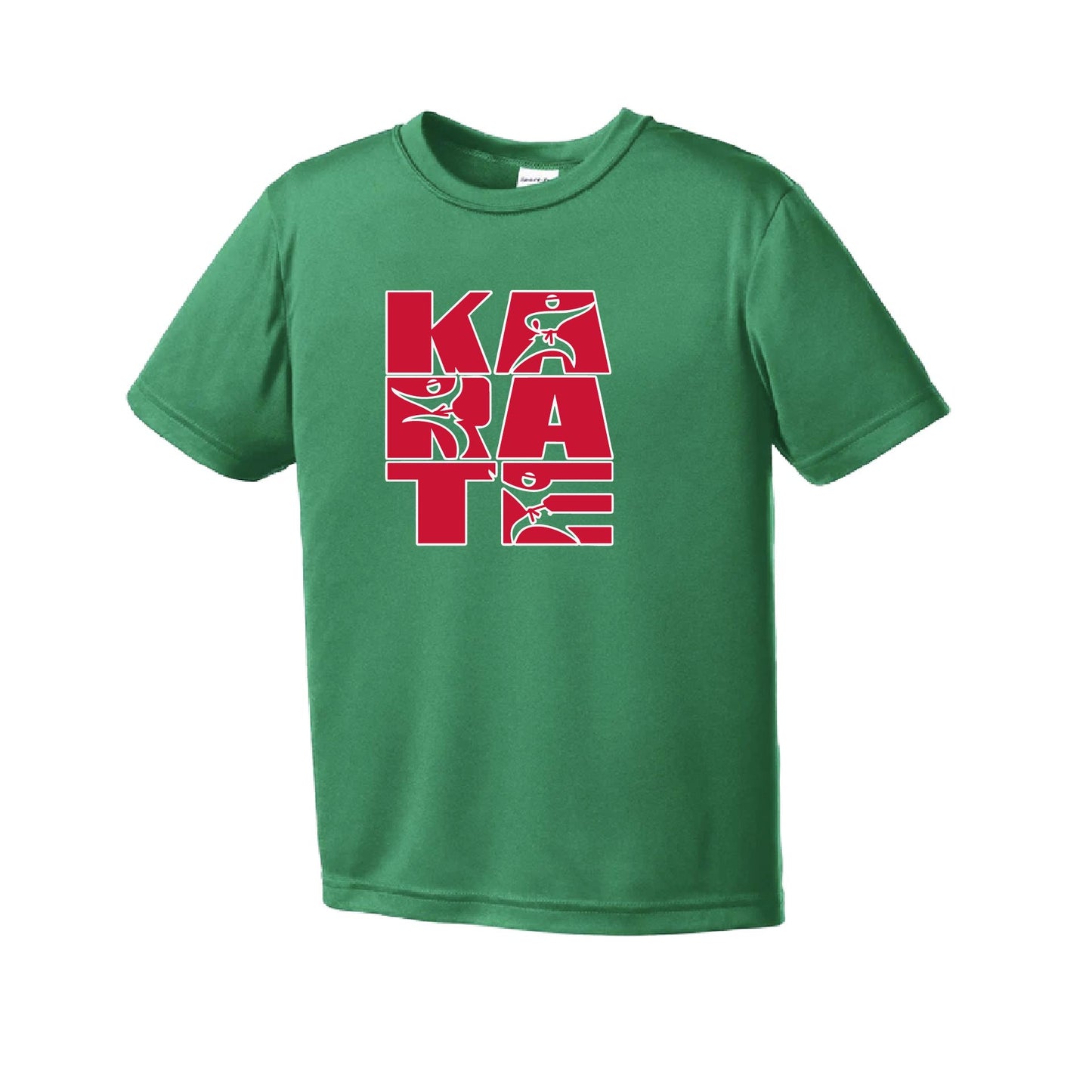 Karate Stacked | Youth Short Sleeve Karate Performance T-Shirts | 100% Polyester
