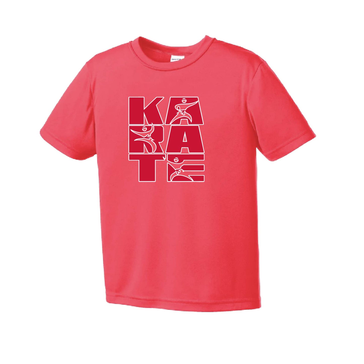 Karate Stacked | Youth Short Sleeve Karate Performance T-Shirts | 100% Polyester