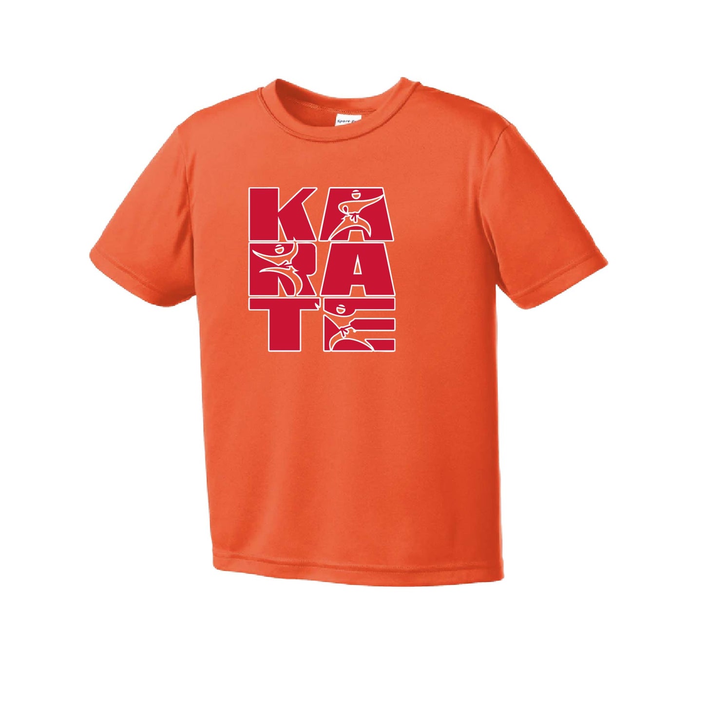 Karate Stacked | Youth Short Sleeve Karate Performance T-Shirts | 100% Polyester