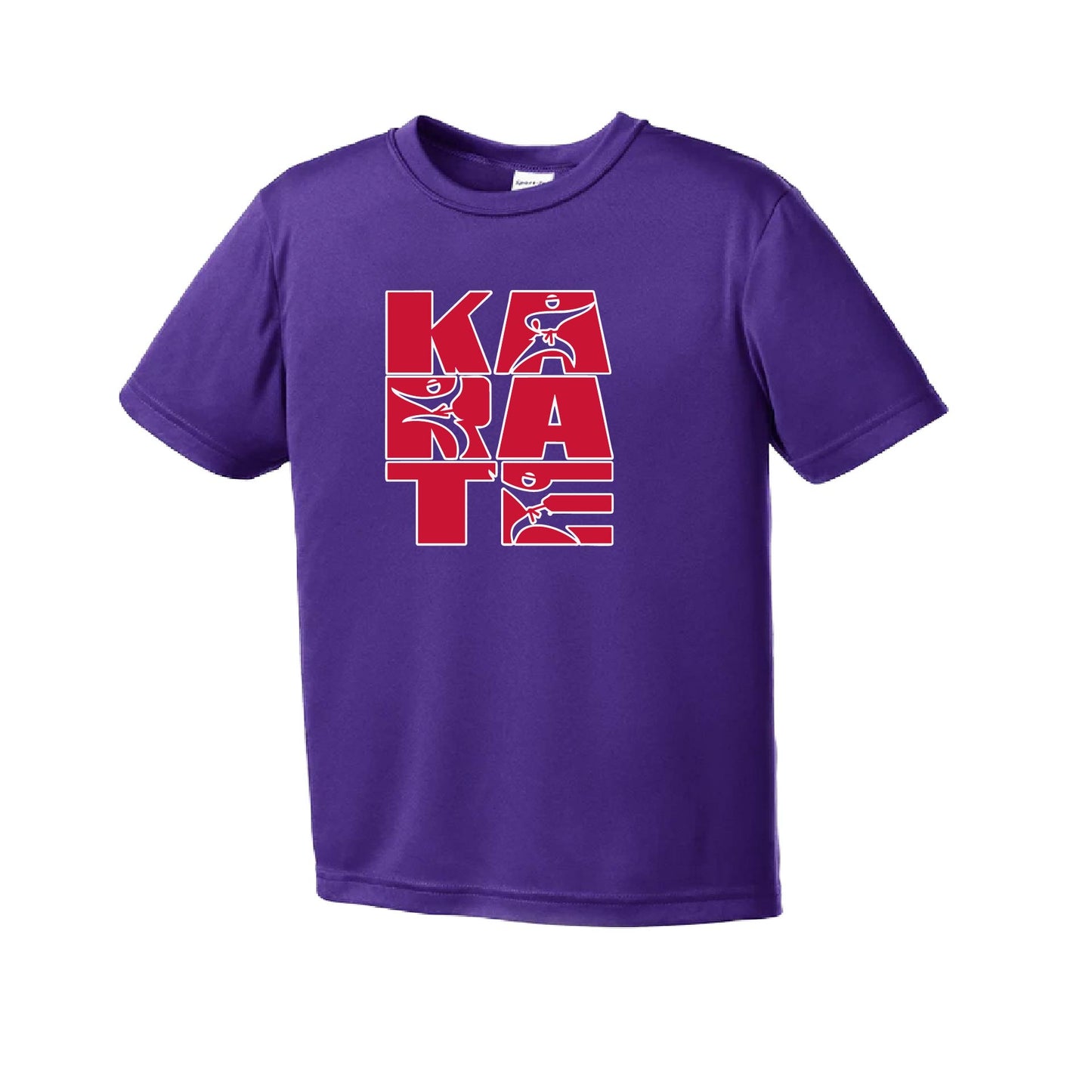 Karate Stacked | Youth Short Sleeve Karate Performance T-Shirts | 100% Polyester