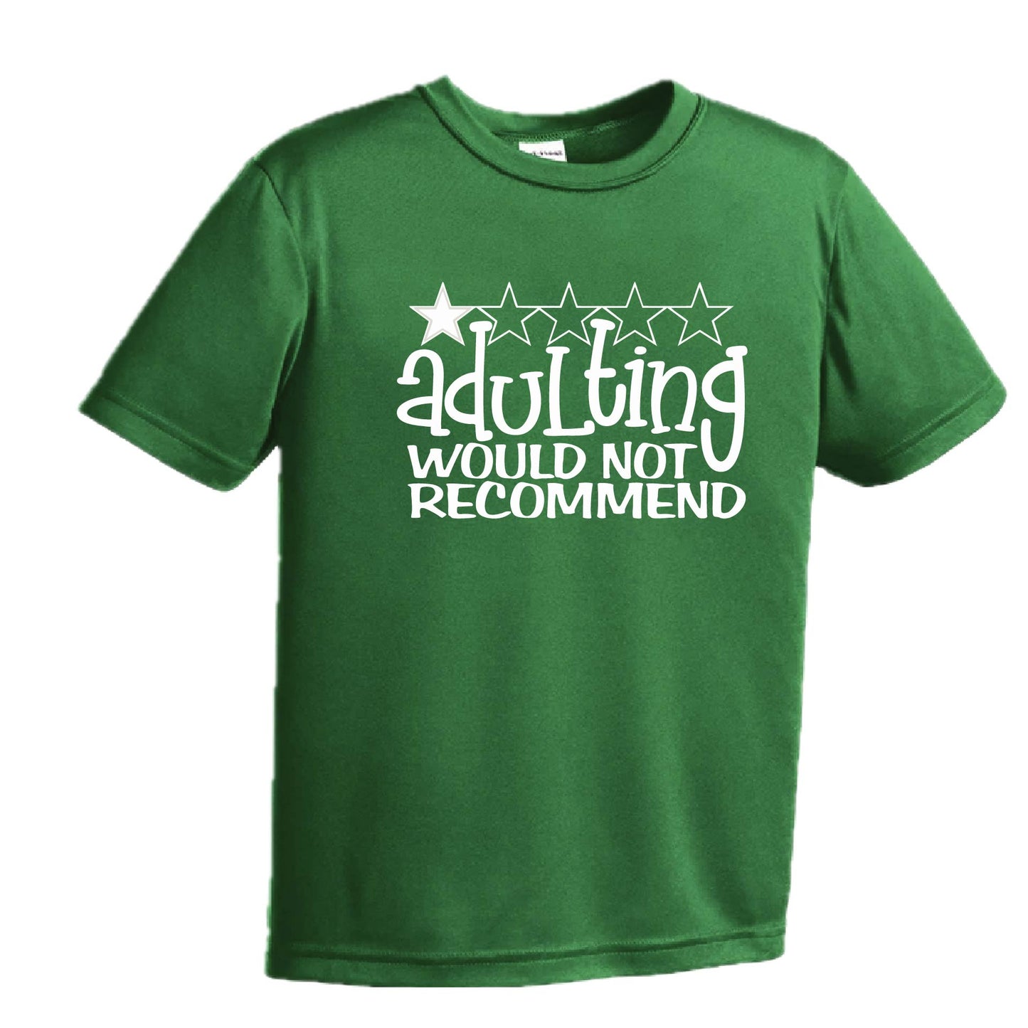 Adulting 1 Star Would Not Recommend | Youth Short Sleeve Performance T-Shirts | 100% Polyester