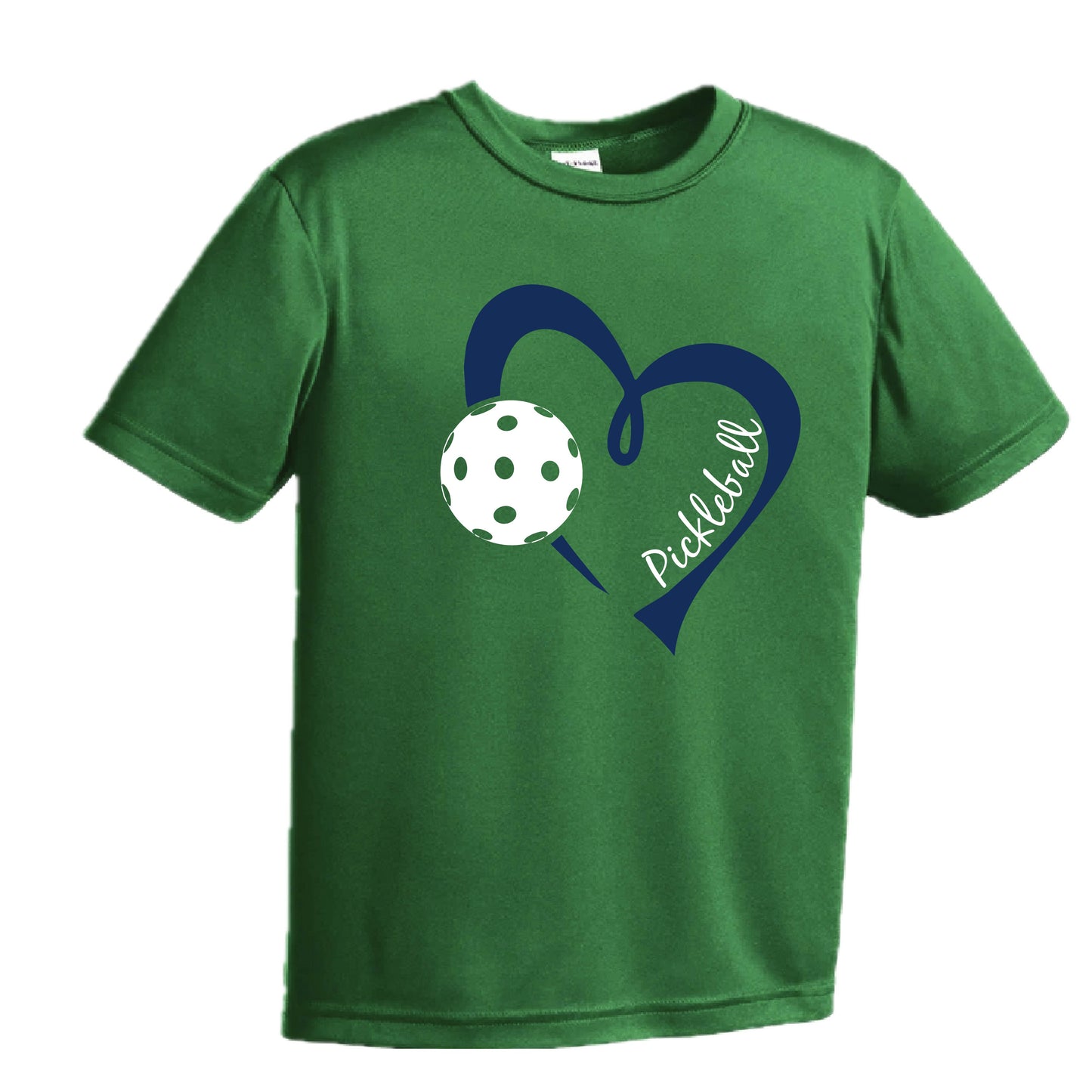 Pickleball Love (Navy) | Youth Short Sleeve Pickleball Performance T-Shirts | 100% Polyester