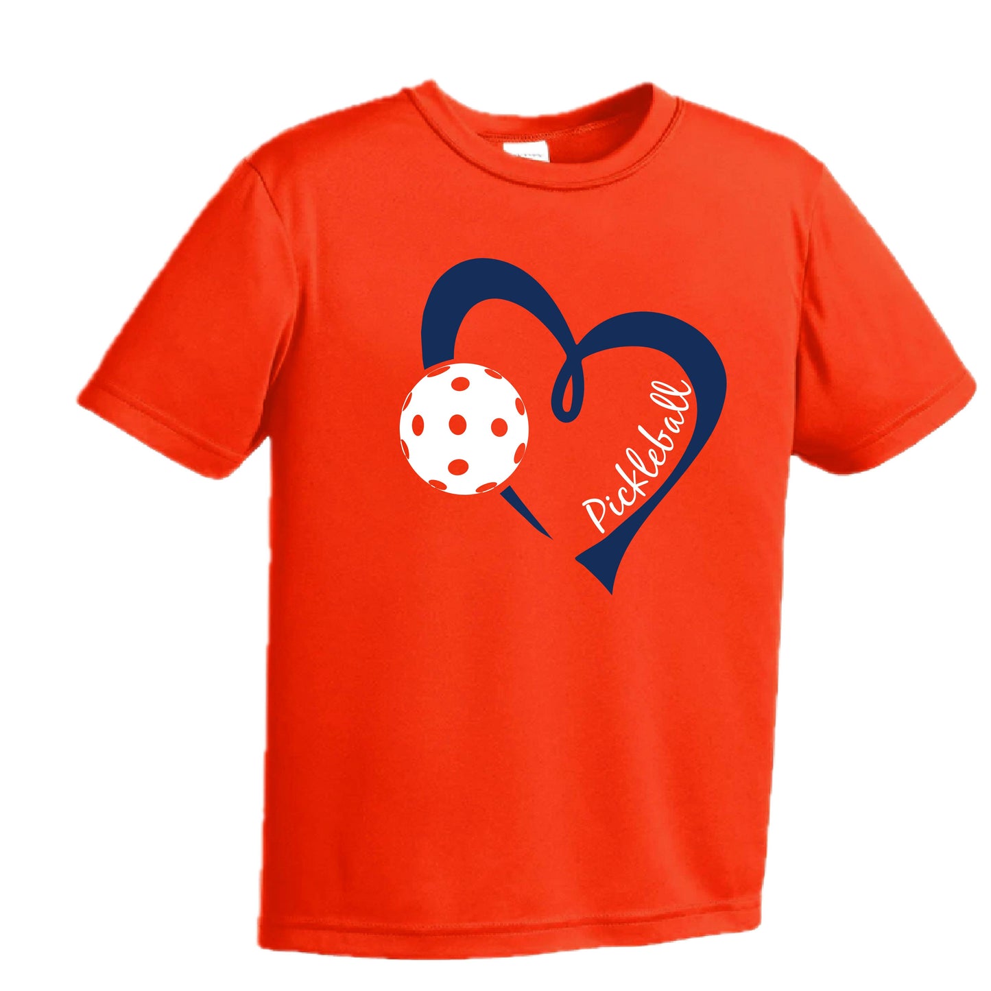 Pickleball Love (Navy) | Youth Short Sleeve Pickleball Performance T-Shirts | 100% Polyester