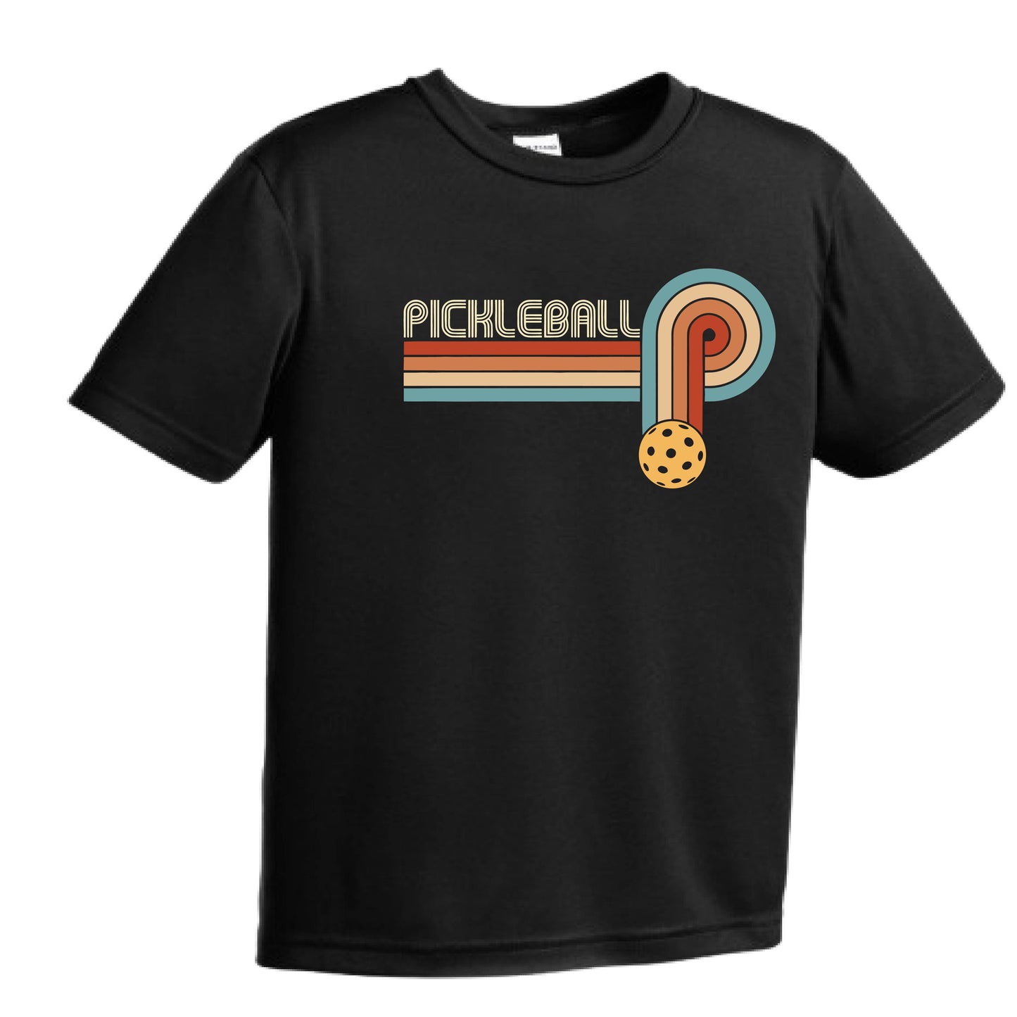 Retro Pickleball | Youth Short Sleeve Performance T-Shirts | 100% Polyester
