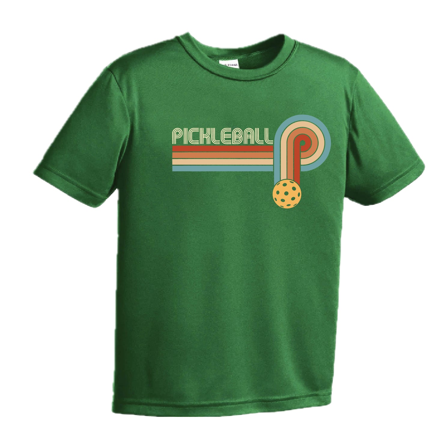 Retro Pickleball | Youth Short Sleeve Performance T-Shirts | 100% Polyester