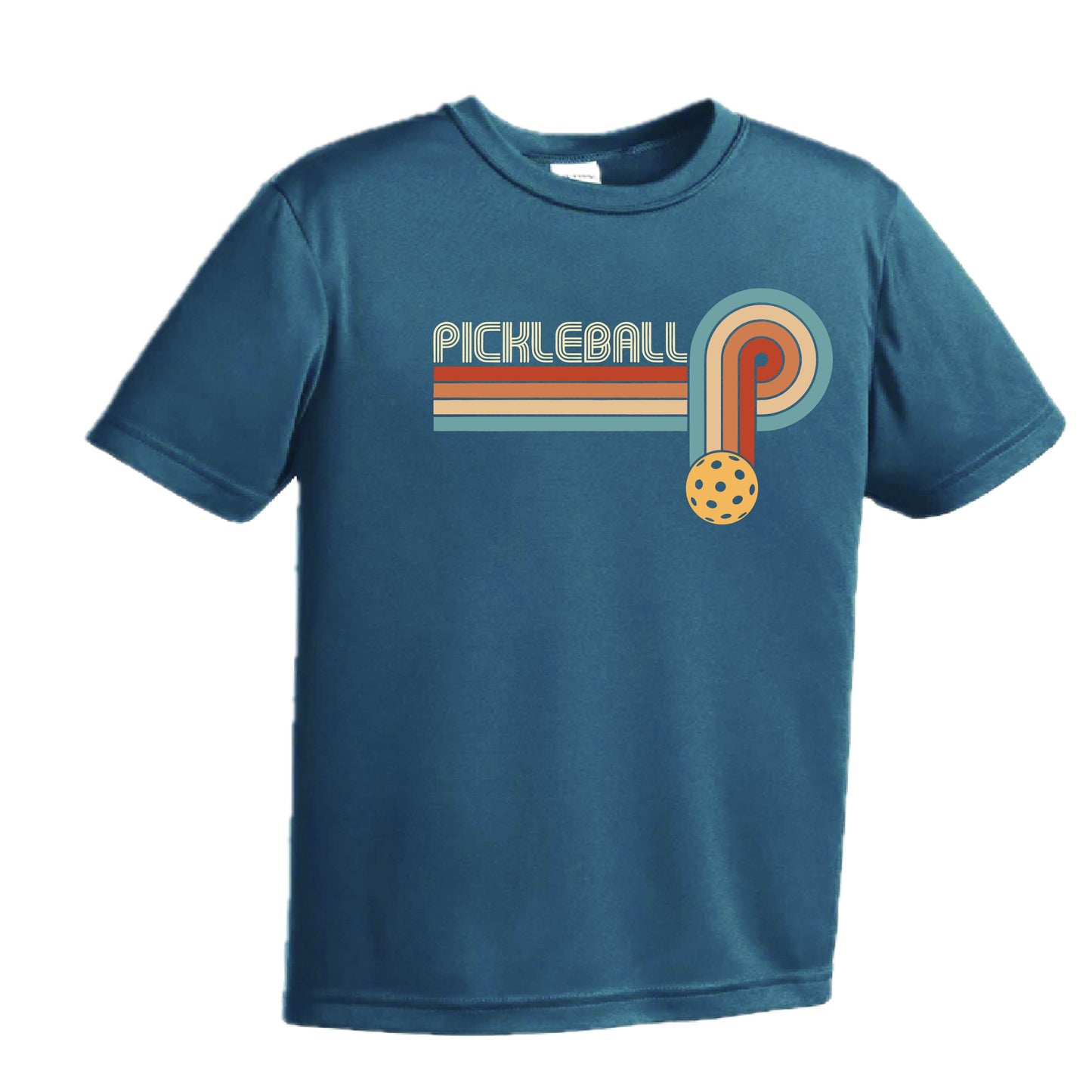 Retro Pickleball | Youth Short Sleeve Performance T-Shirts | 100% Polyester
