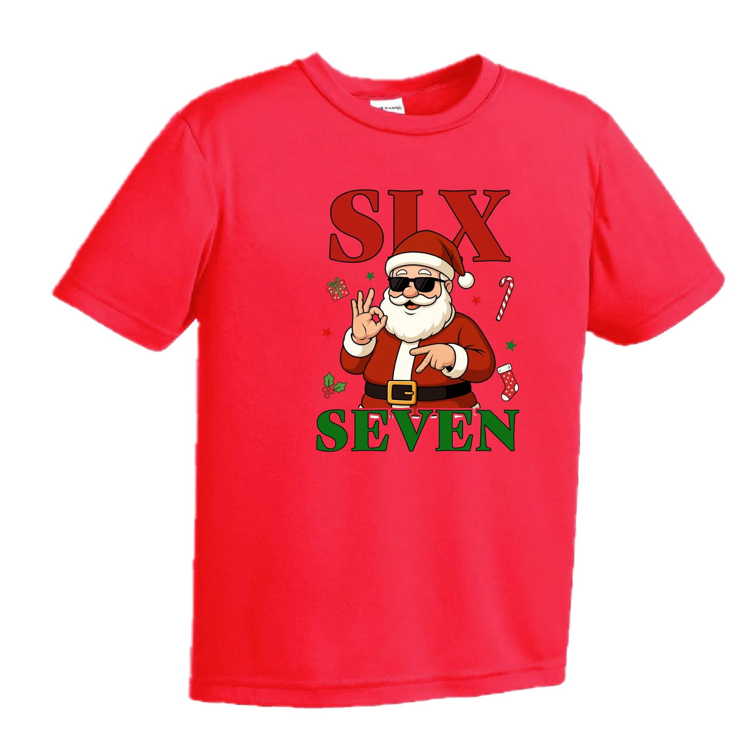 67 Santa | Youth Short Sleeve Performance T-Shirts | 100% Polyester