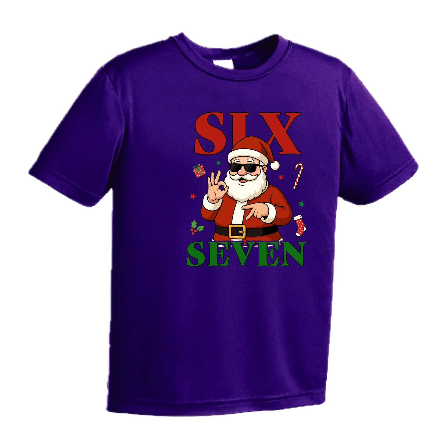 67 Santa | Youth Short Sleeve Performance T-Shirts | 100% Polyester