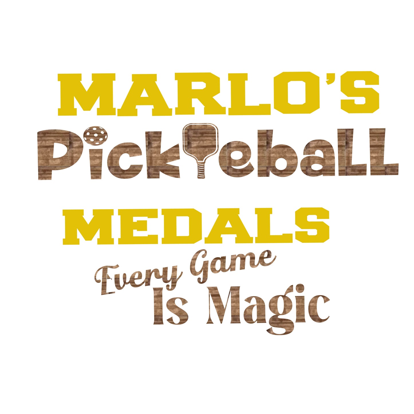 Custom Pickleball "Every Game is Magic" Trophy Display Rack | Sports Tournament Award Hanger