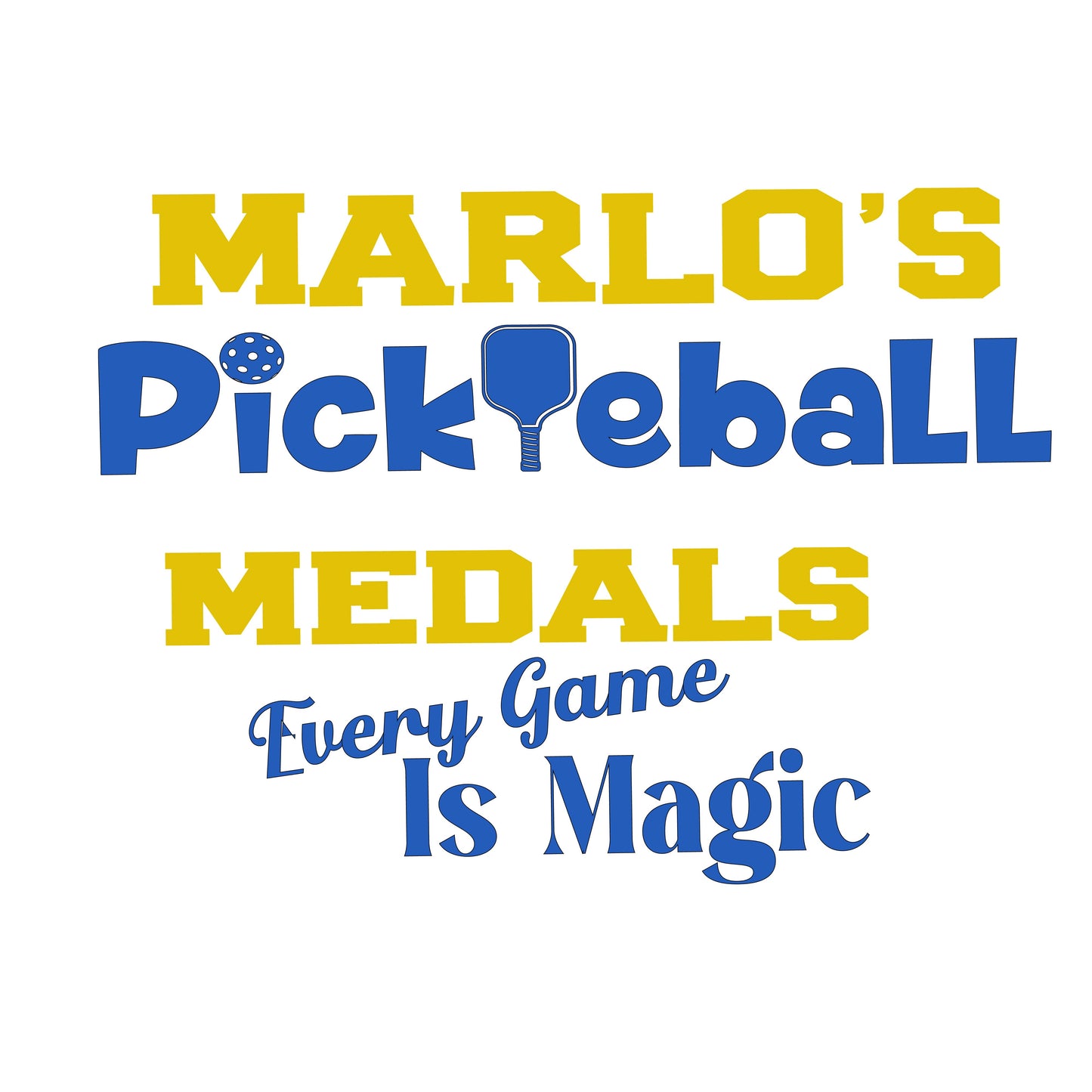 Custom Pickleball "Every Game is Magic" Trophy Display Rack | Sports Tournament Award Hanger