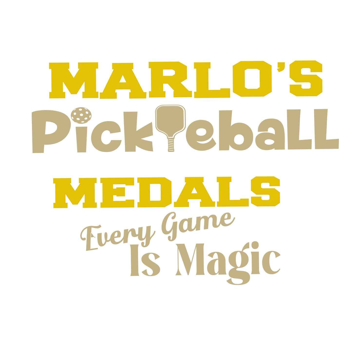 Custom Pickleball "Every Game is Magic" Trophy Display Rack | Sports Tournament Award Hanger