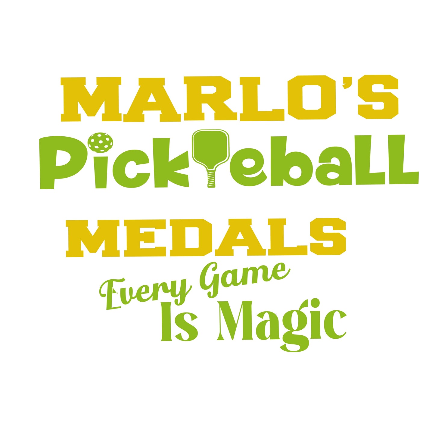 Custom Pickleball "Every Game is Magic" Trophy Display Rack | Sports Tournament Award Hanger