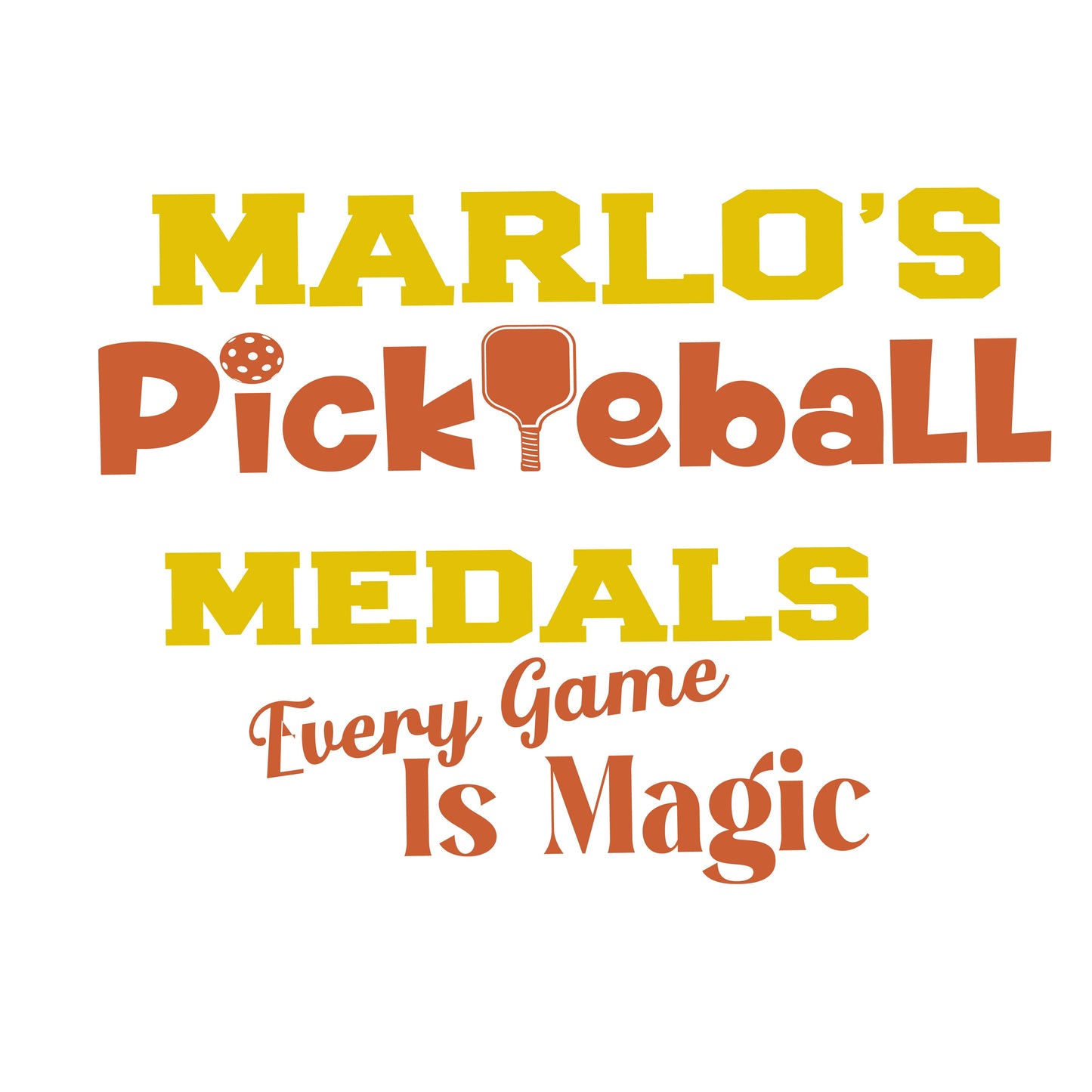 Custom Pickleball "Every Game is Magic" Trophy Display Rack | Sports Tournament Award Hanger