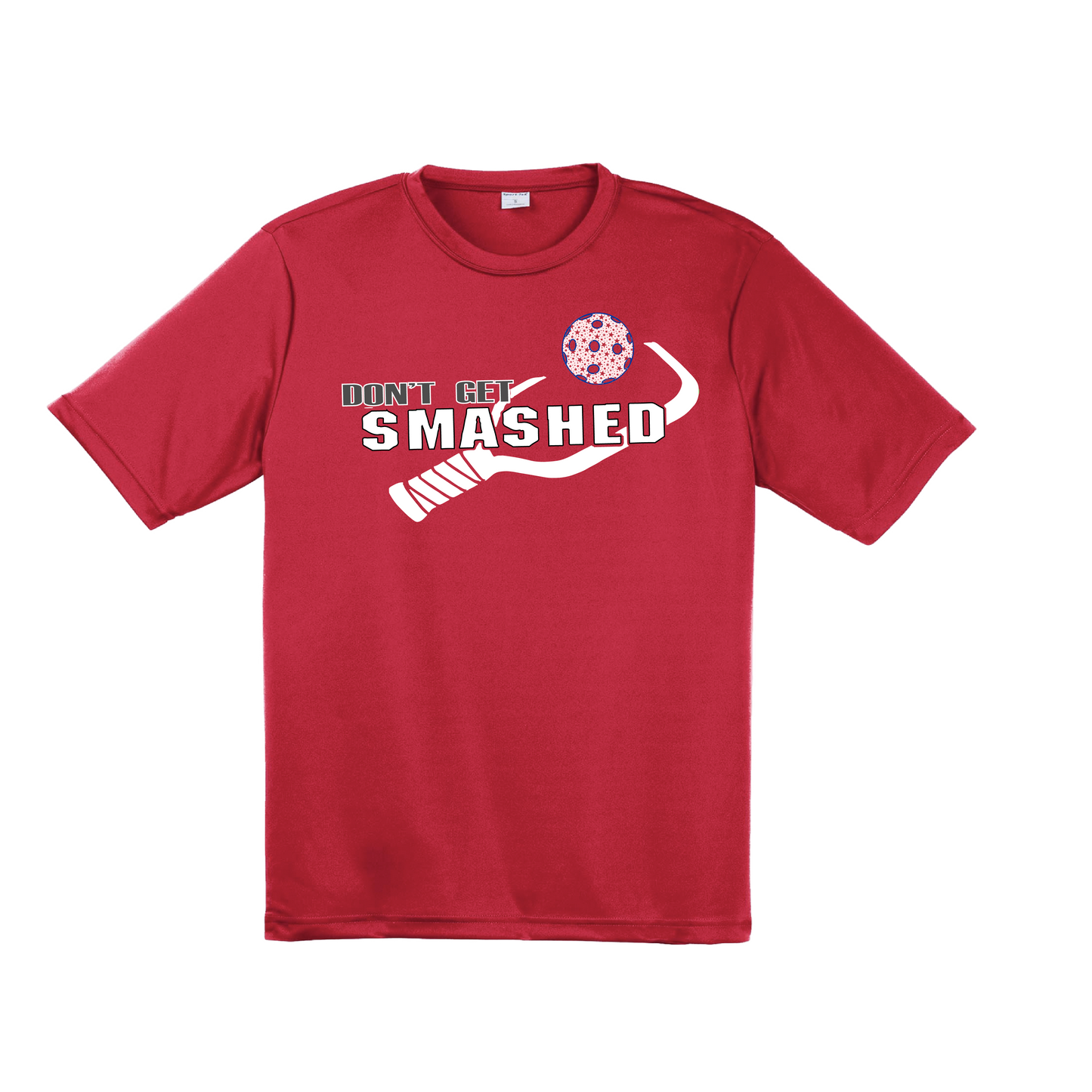 Don't Get Smashed With Pickleballs (Patriotic Stars) Customizable | Men's Short Sleeve Pickleball Shirt | 100% Polyester