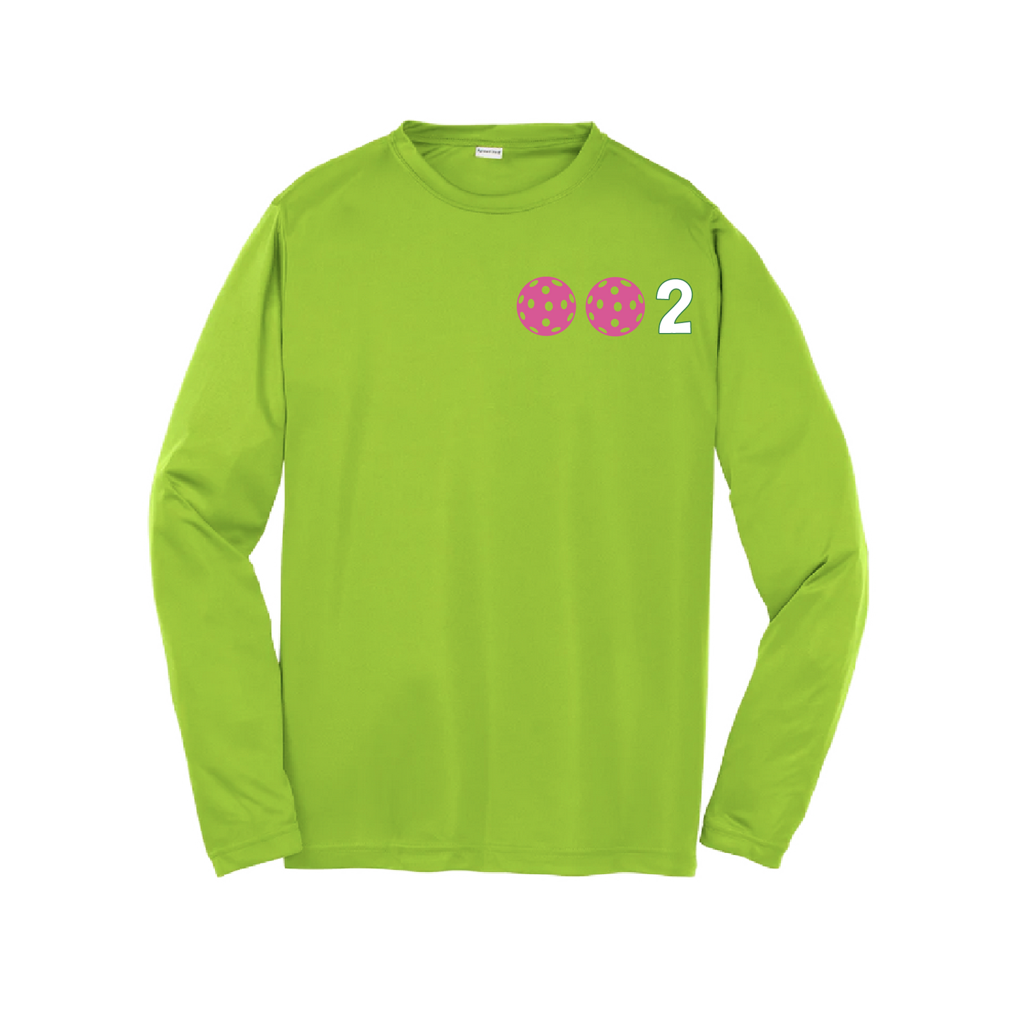 002 Pickleball (Colors Purple Rainbow Pink) | Youth Long Sleeve Athletic Shirt | 100% Polyester
