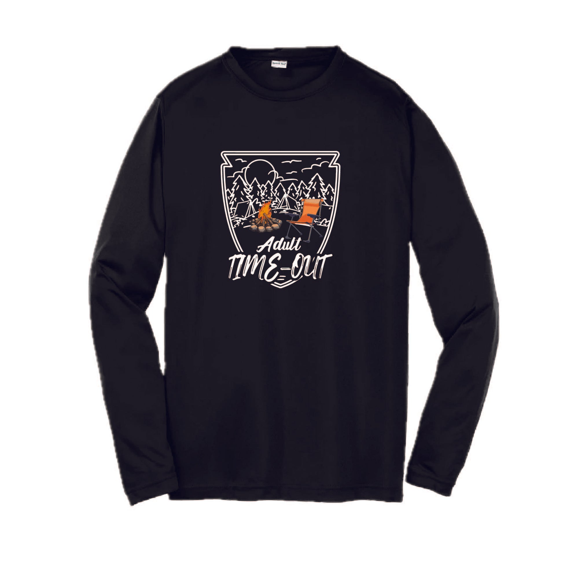 Adult Time Out | Youth Long Sleeve Camping T-Shirts | 100% Polyester