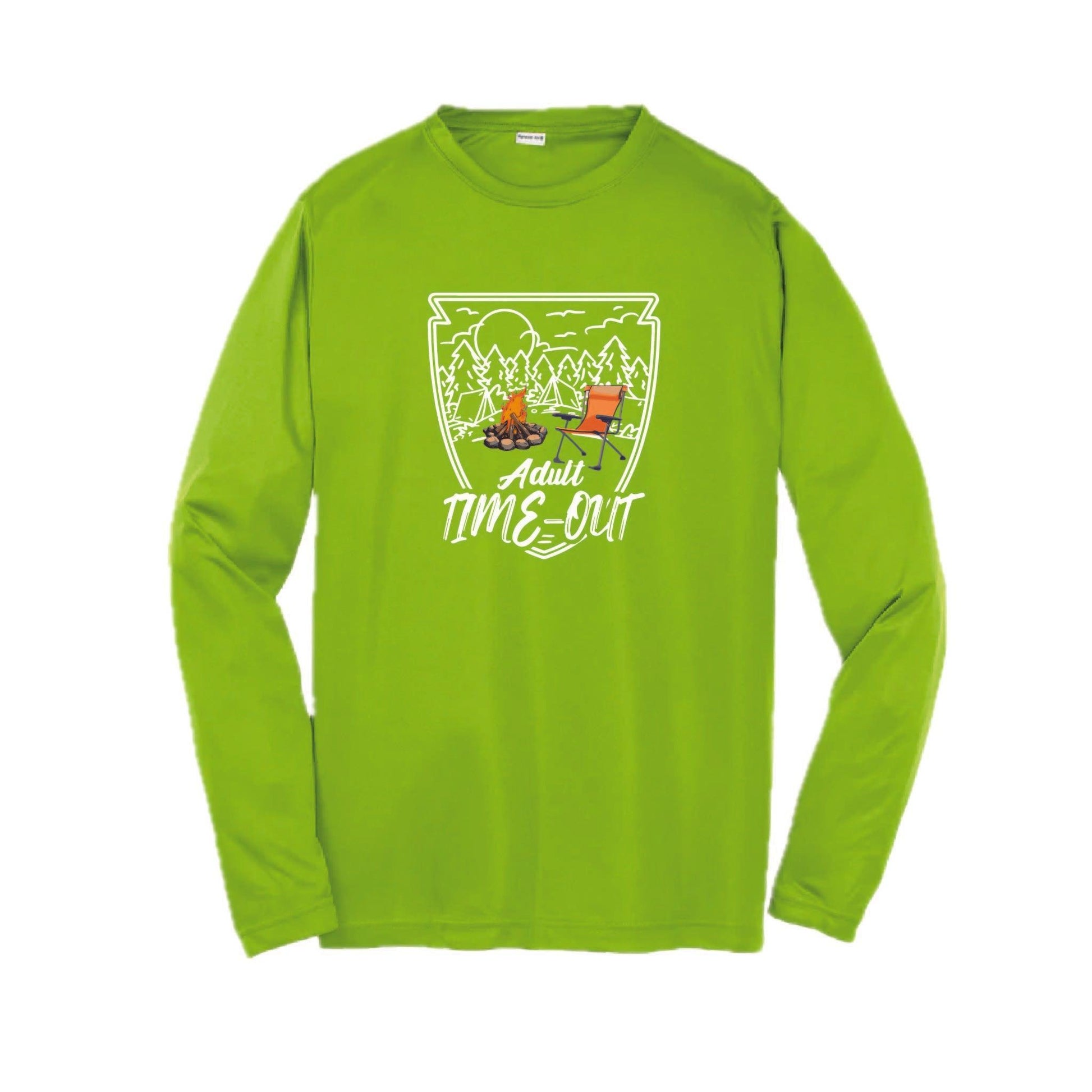 Adult Time Out | Youth Long Sleeve Camping T-Shirts | 100% Polyester