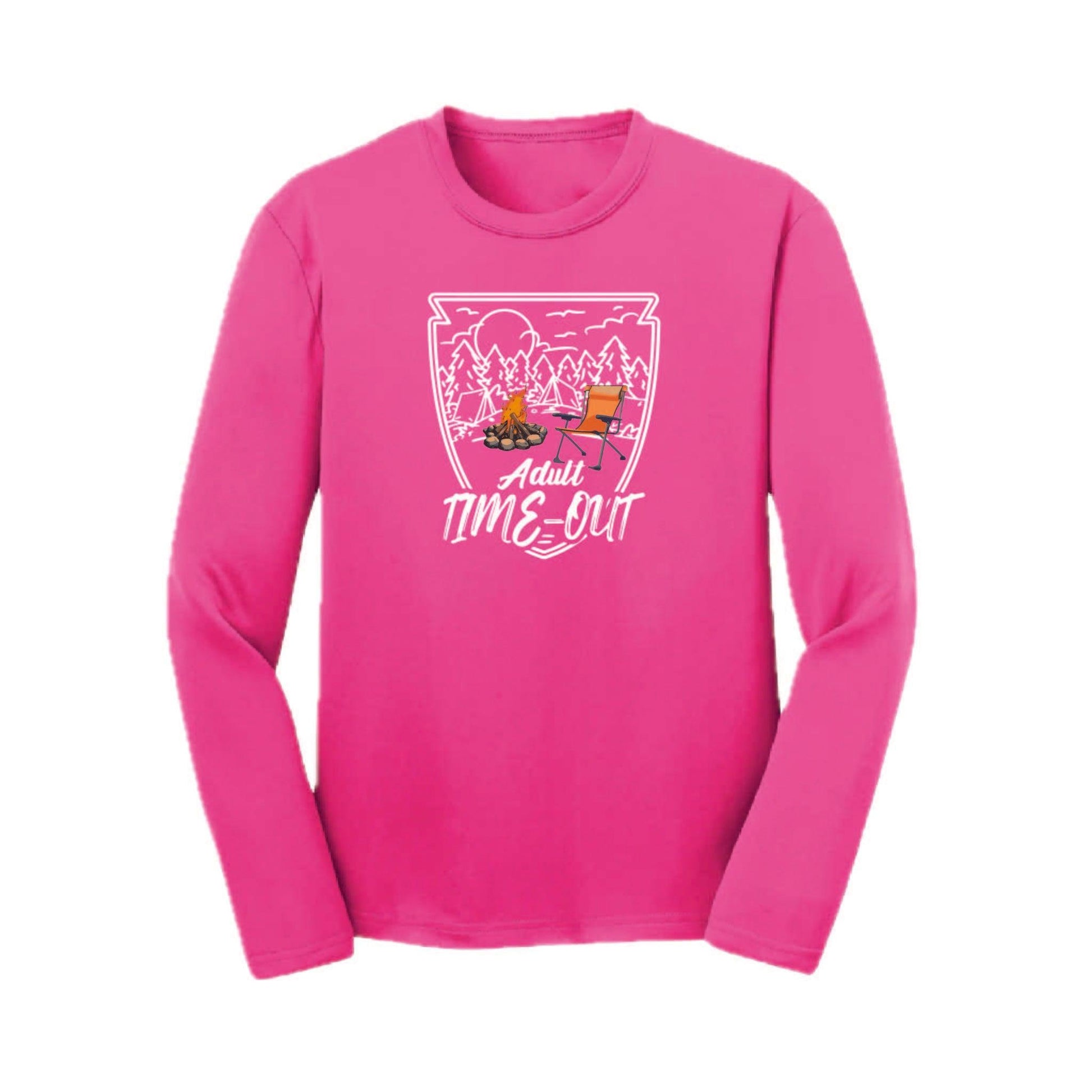 Adult Time Out | Youth Long Sleeve Camping T-Shirts | 100% Polyester