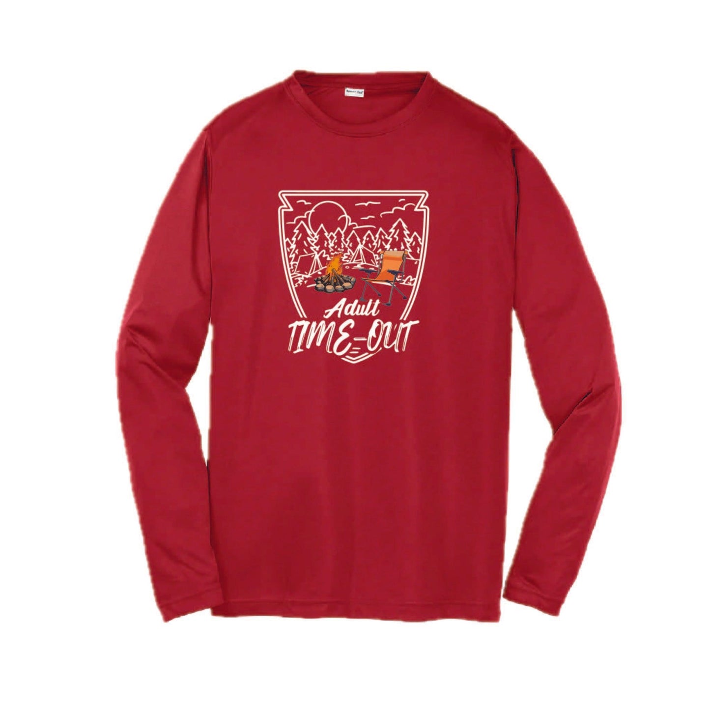 Adult Time Out | Youth Long Sleeve Camping T-Shirts | 100% Polyester