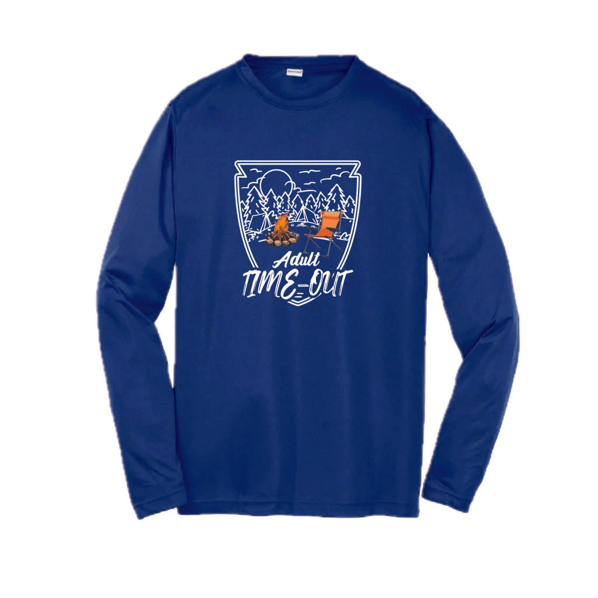 Adult Time Out | Youth Long Sleeve Camping T-Shirts | 100% Polyester