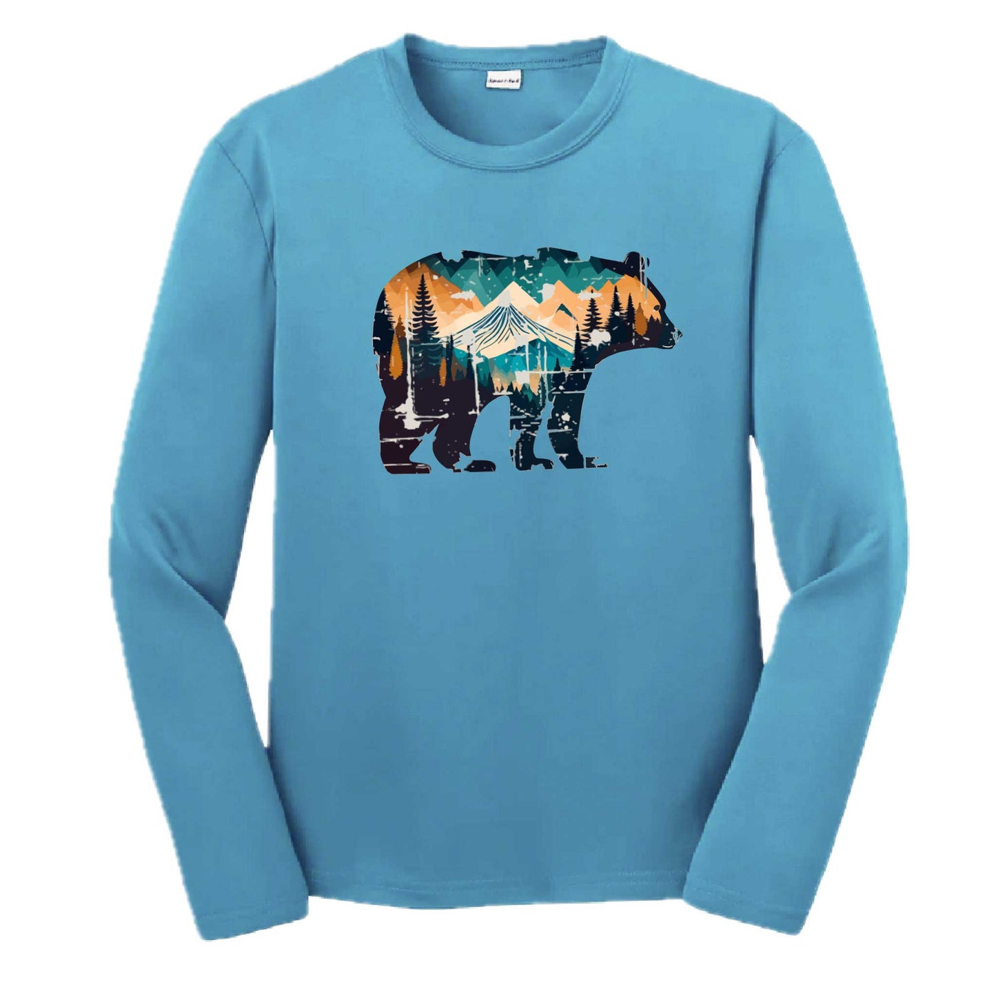 Bear Mountain | Youth Long Sleeve Camping T-Shirts | 100% Polyester