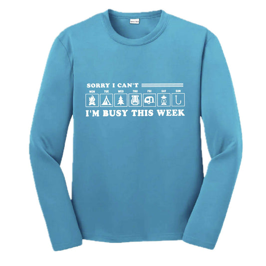 Sorry I Can't I'm Busy Camping This Week | Youth Long Sleeve Camping T-Shirts | 100% Polyester