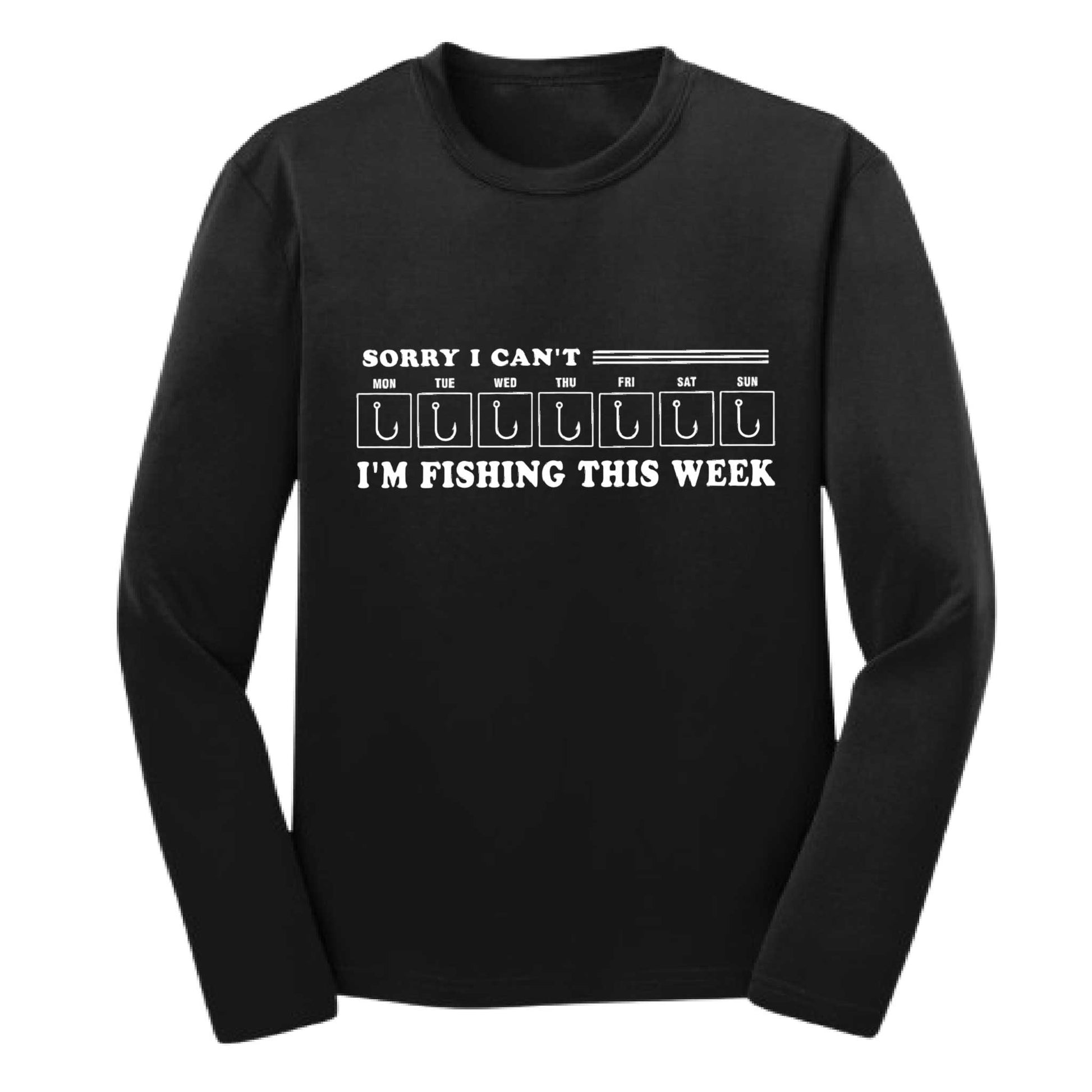 Sorry I Can't I'm Busy This Week Fishing | Youth Long Sleeve Camping T-Shirts | 100% Polyester