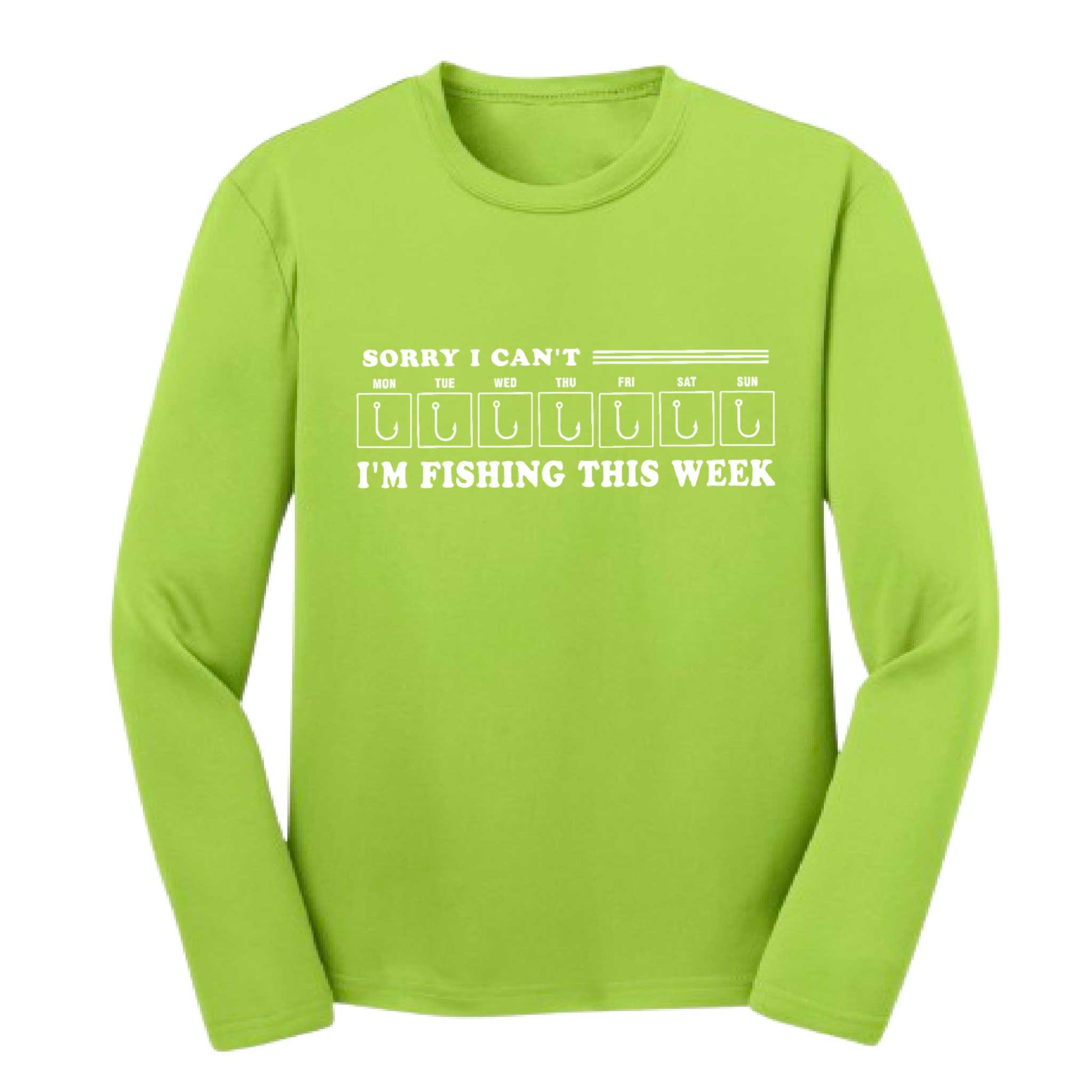 Sorry I Can't I'm Busy This Week Fishing | Youth Long Sleeve Camping T-Shirts | 100% Polyester