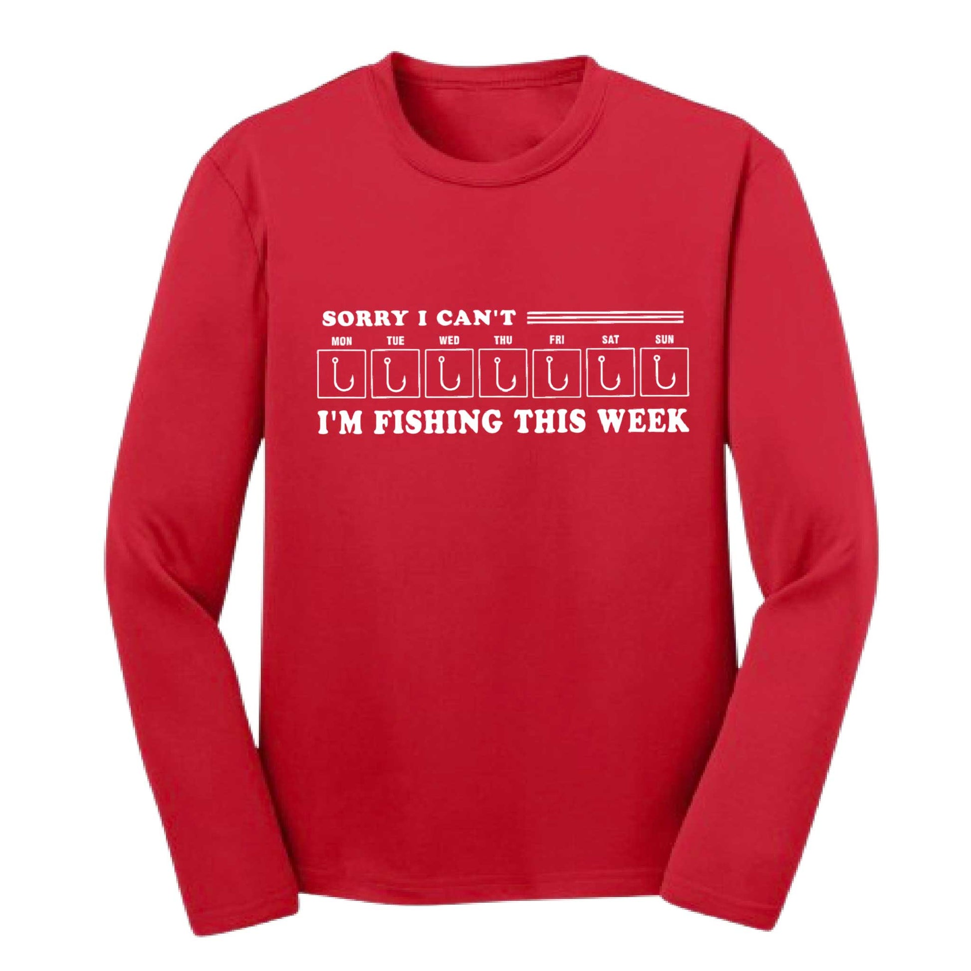 Sorry I Can't I'm Busy This Week Fishing | Youth Long Sleeve Camping T-Shirts | 100% Polyester