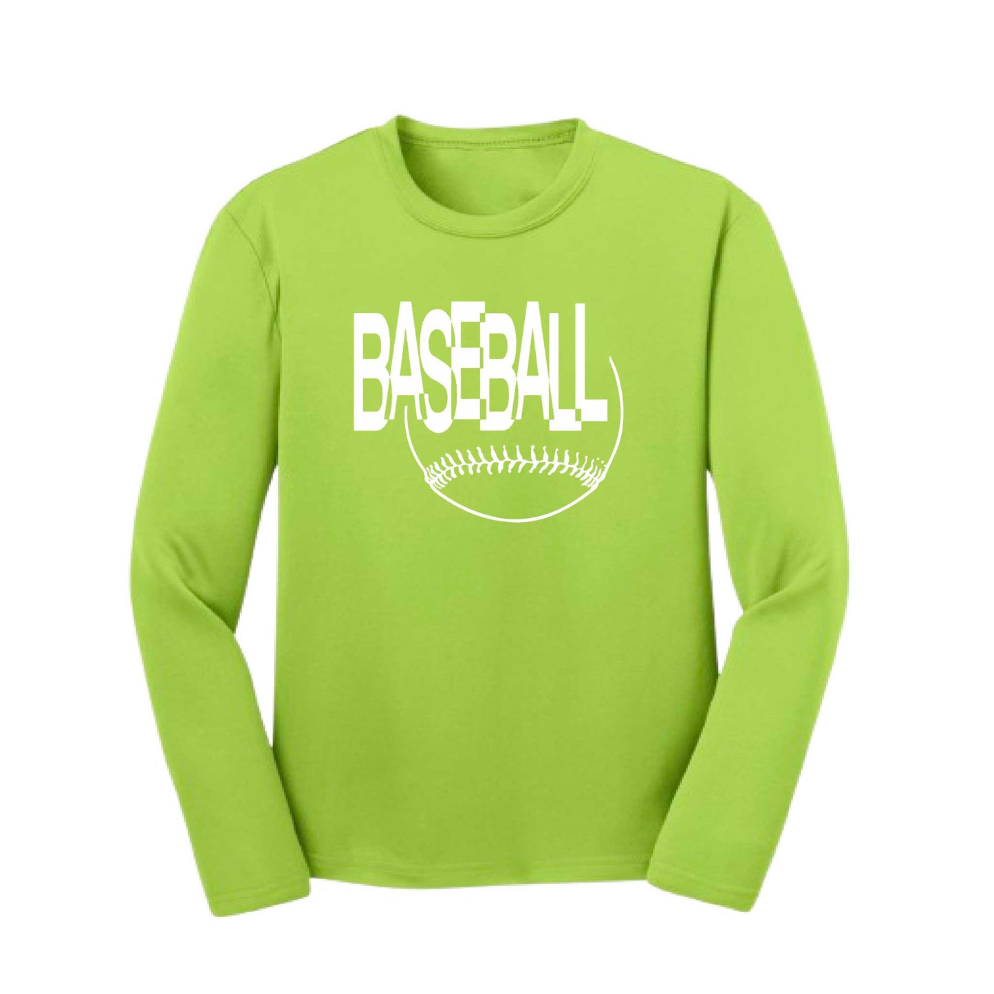 Clean Up | Youth Long Sleeve Baseball Performance T-Shirts | 100% Polyester
