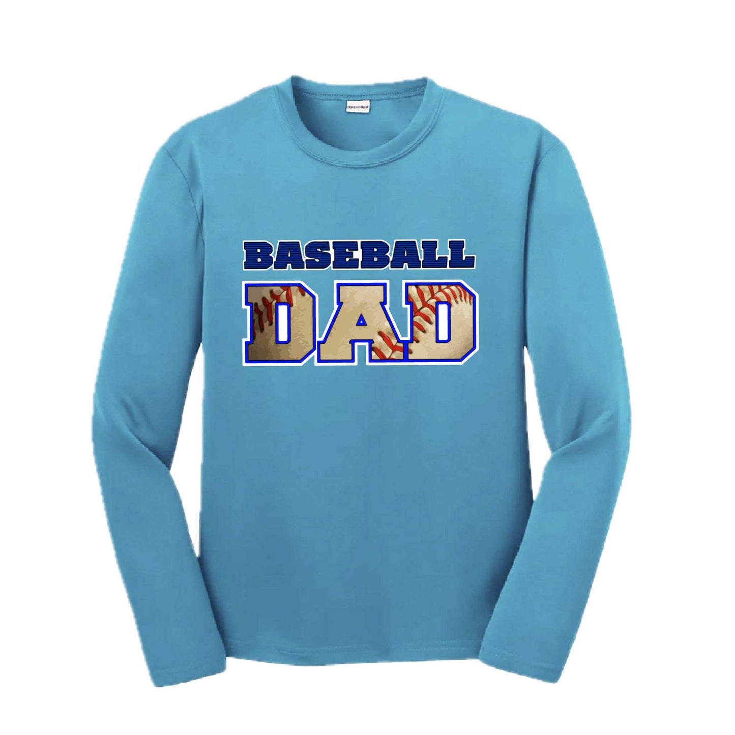 Baseball Dad | Youth Long Sleeve Baseball Performance T-Shirts | 100% Polyester