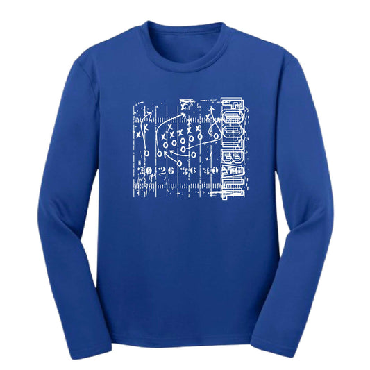 Football Field | Youth Long Sleeve Football T-Shirts | 100% Polyester