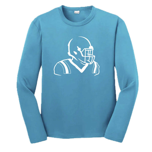 Football Player | Youth Long Sleeve Football T-Shirts | 100% Polyester