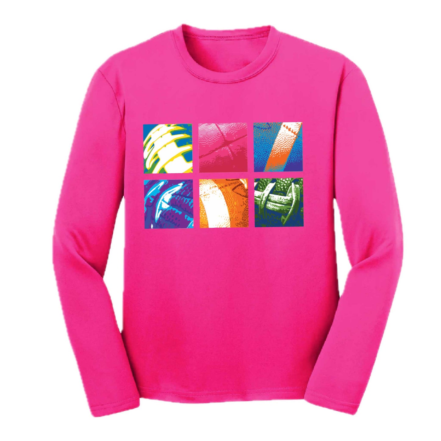 Football Squares | Youth Long Sleeve Football T-Shirts | 100% Polyester