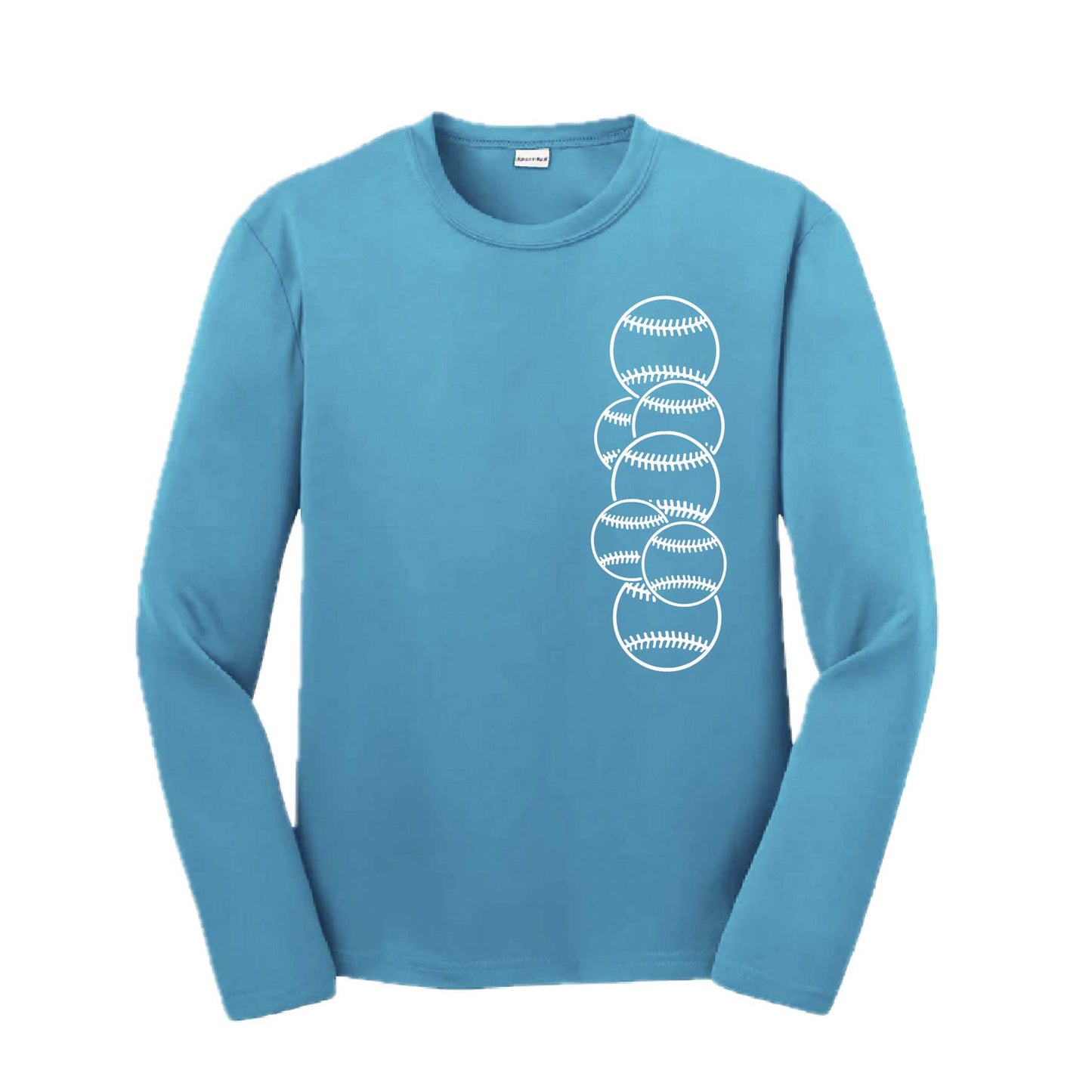 Full Count | Youth Long Sleeve Baseball Performance T-Shirts | 100% Polyester