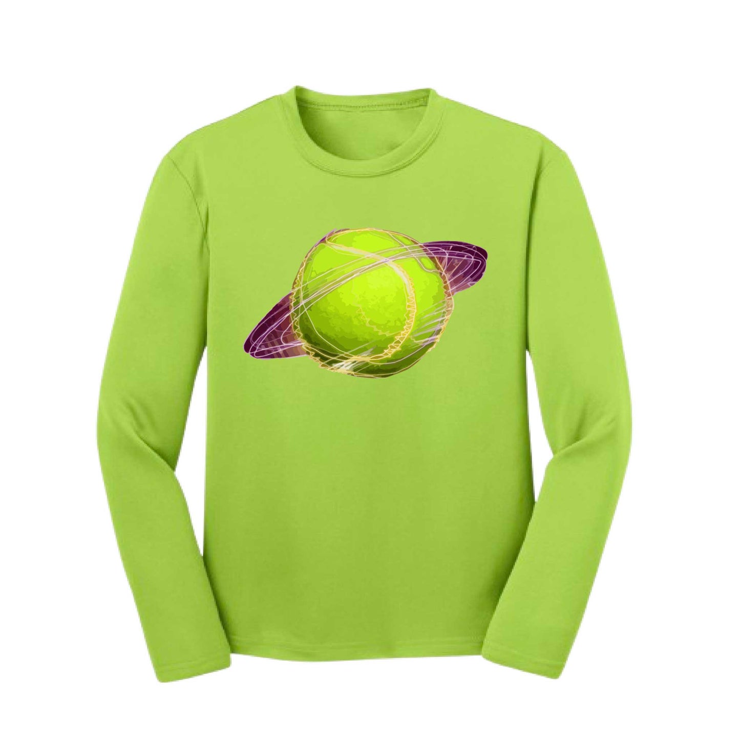 Galactic Tennis| Youth Long Sleeve Tennis Performance T-Shirts | 100% Polyester